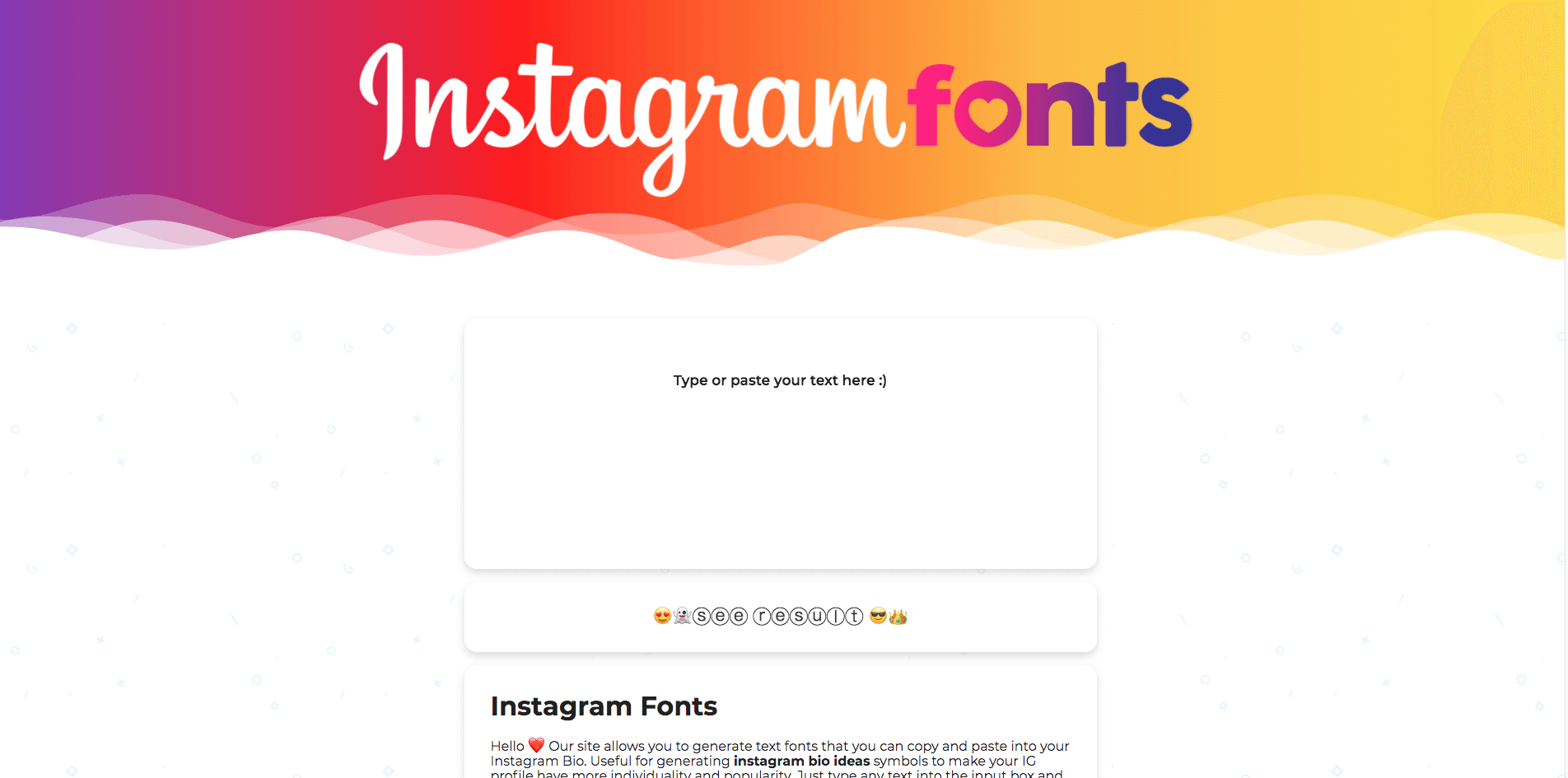 Instagram font generator